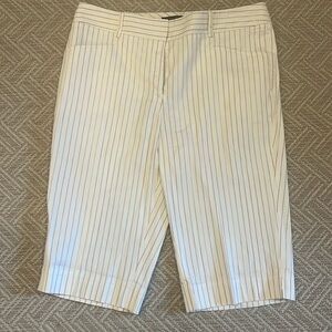 Lafayette 148 New York Bermuda Shorts White with Purple Stripes Size 8